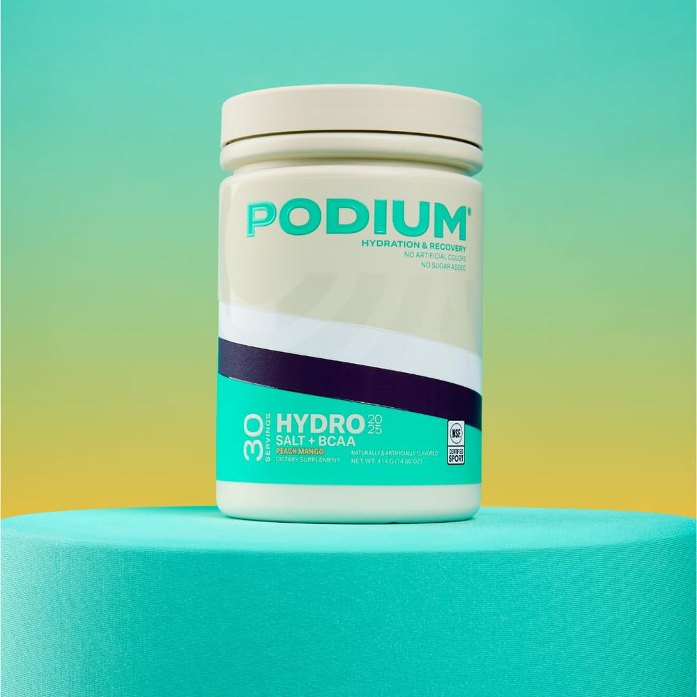 Podium Nutrition Hydro Salt being used during a workout for hydration.