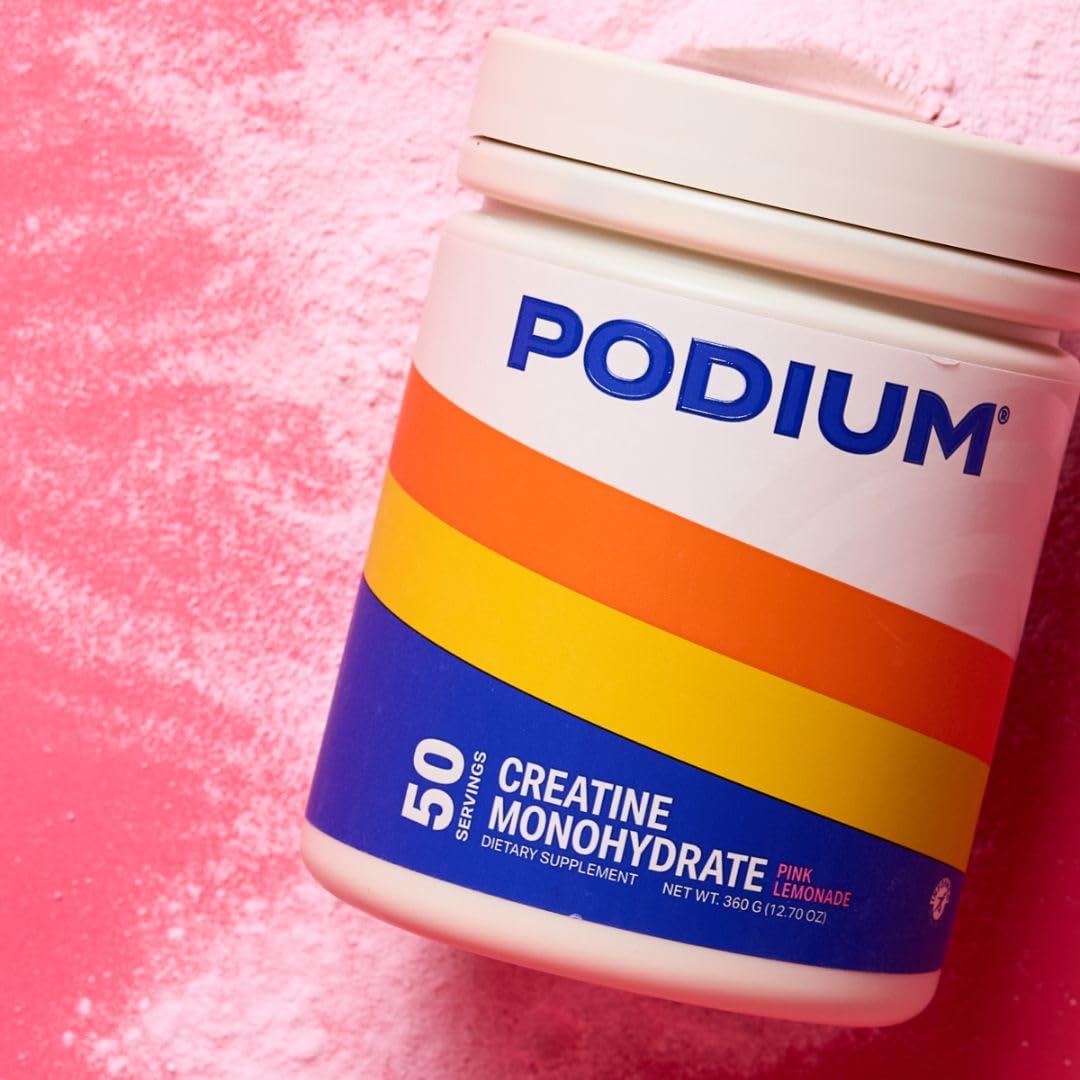 Podium Nutrition Solos creatine powder scoop-dispense for easy, consistent dosing during training.