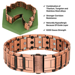 POLLDAN bracelet with 50 magnets across the band for a strong magnetic profile.