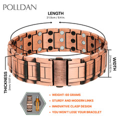 POLLDAN bracelet featuring adjustable fold-over clasp for secure fit.