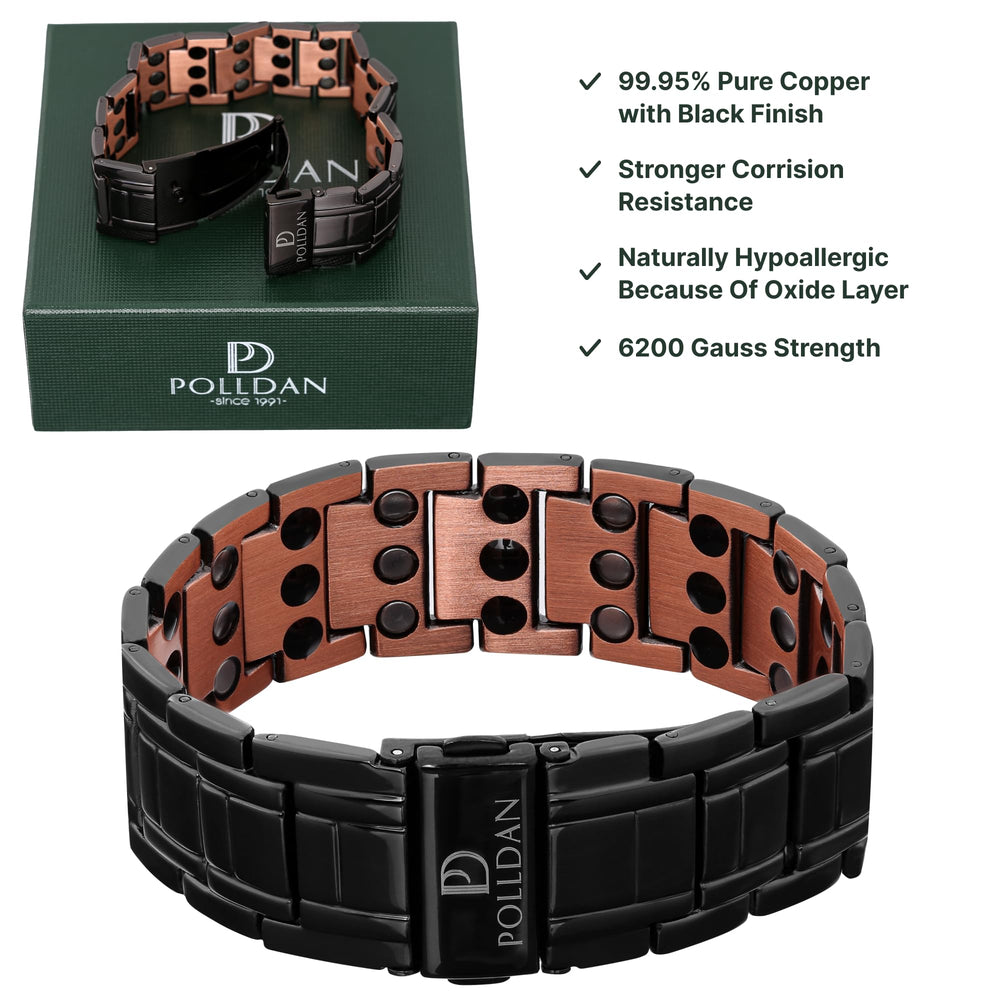 POLLDAN copper bracelet lustre closeup showcases premium material and craft