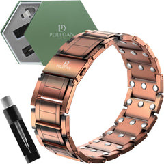 POLLDAN copper bracelet for men with 6200 Gauss magnets for daily wear.