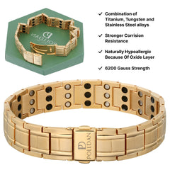 POLLDAN magnetic bracelet on wrist; versatile accessory for any outfit