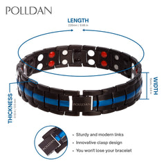POLLDAN titanium black polished bracelet on wrist for versatile outfits