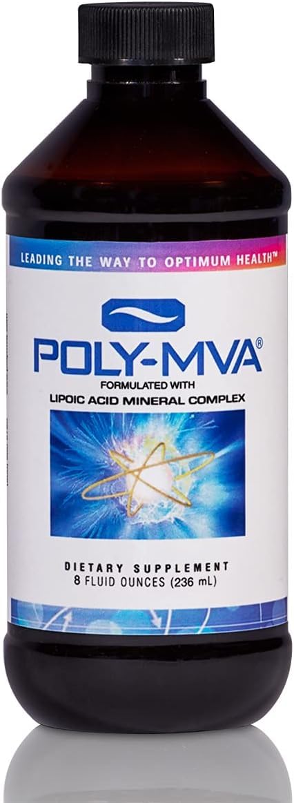 Poly-MVA 8oz bottle front view, designed for daily antioxidant support.