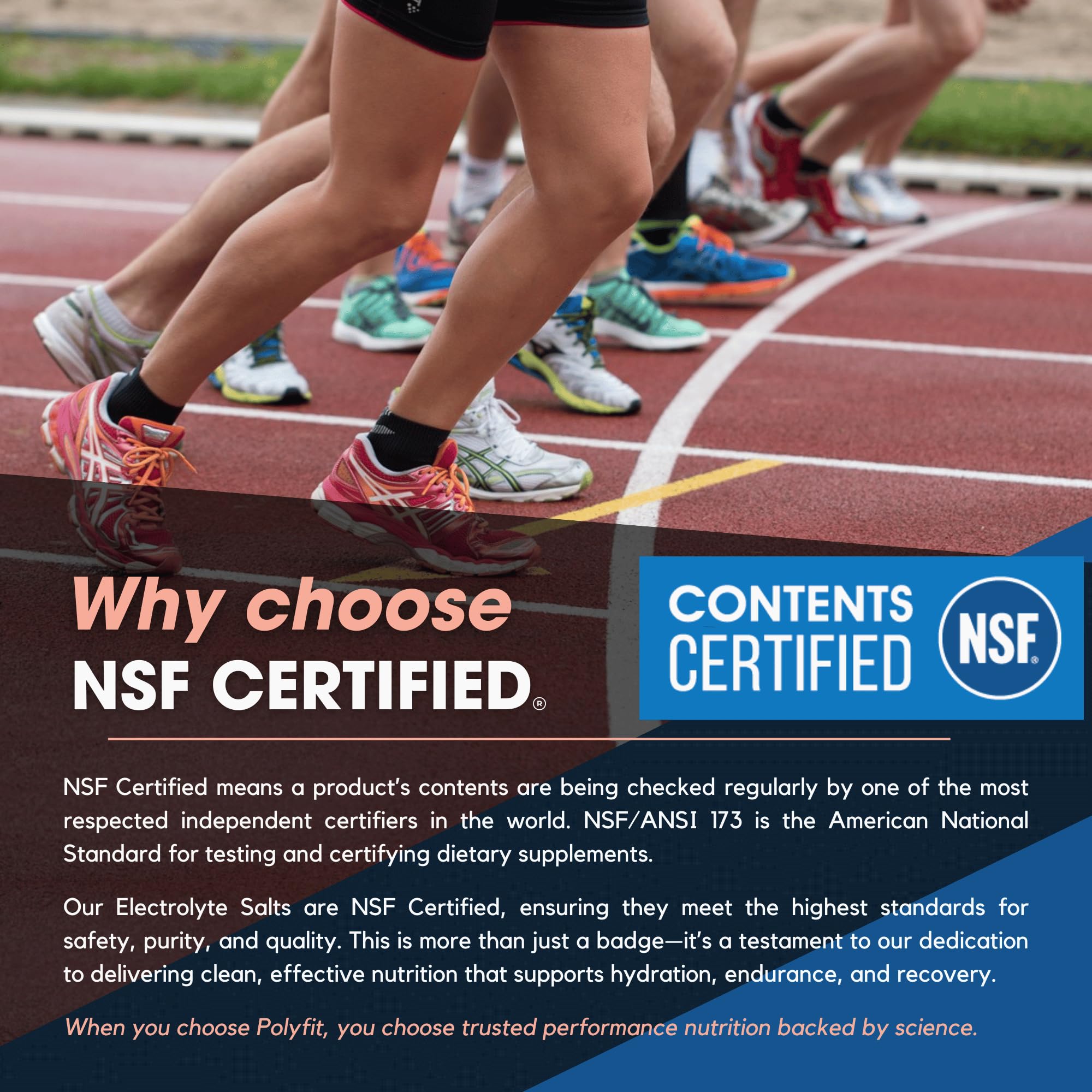 Polyfit Salt Pills NSF-certified label conveys product quality