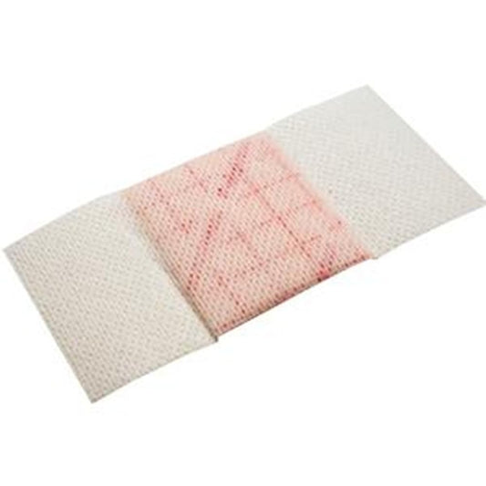 PolyMem cloth-strip dressing 4x2 adhesive; moisture-activated cleansing for gentle wound care