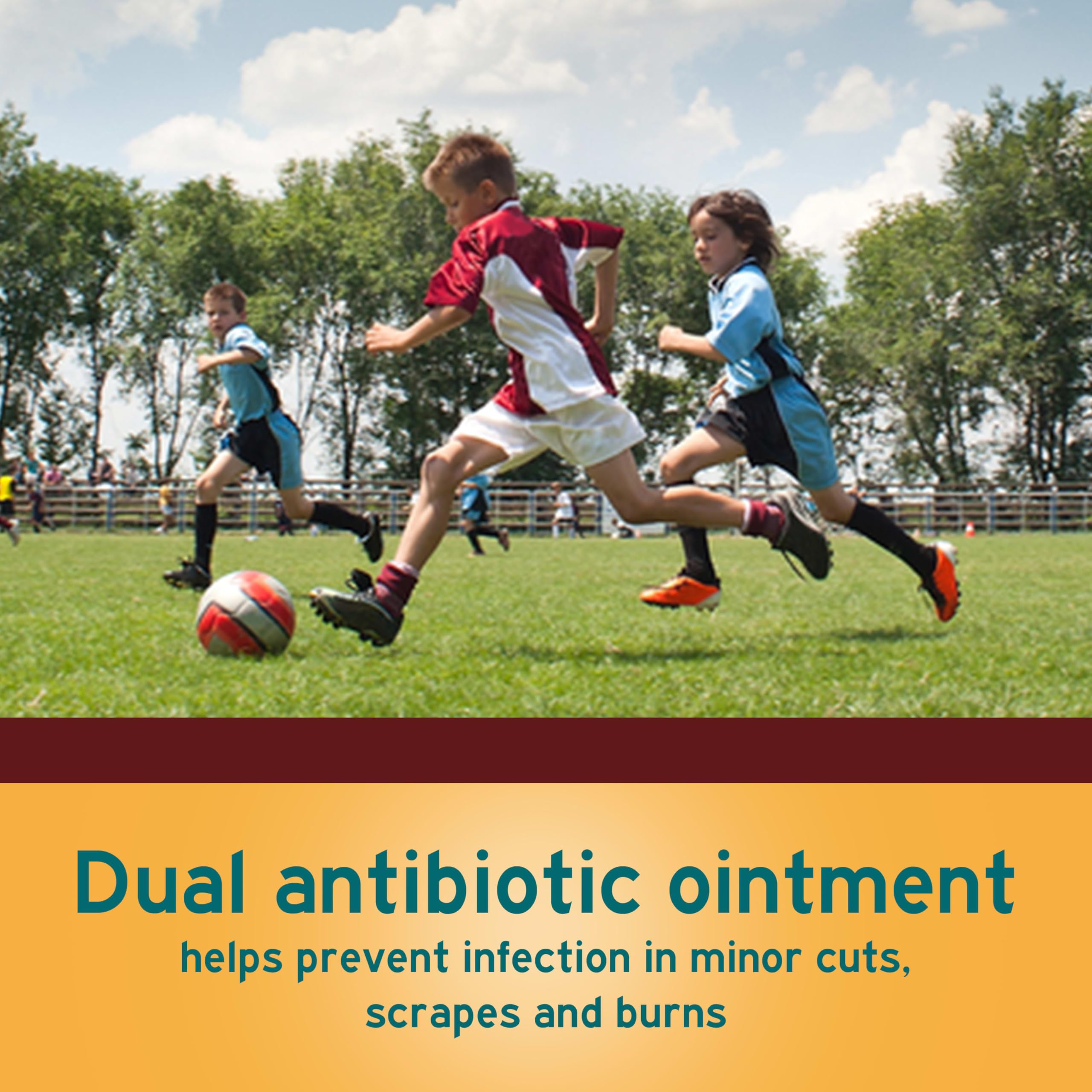 Polysporin ointment packet front shows convenient single-use packaging.