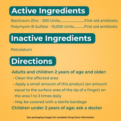 Applying Polysporin ointment on skin supports minor wound care.