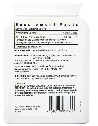 Pomi-T ingredients powders mix showing broccoli, turmeric, pomegranate, and green tea for an antioxidant-forward blend.