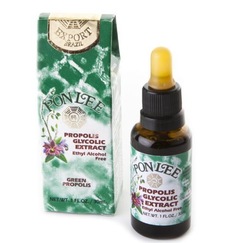 PONLEE Brazil Green Bee Propolis bottle with dropper, alcohol-free formula for daily wellness.