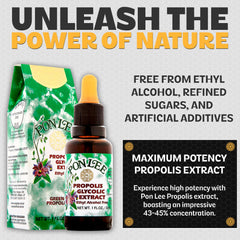 PONLEE propolis drops being stirred into water for gentle daily use.