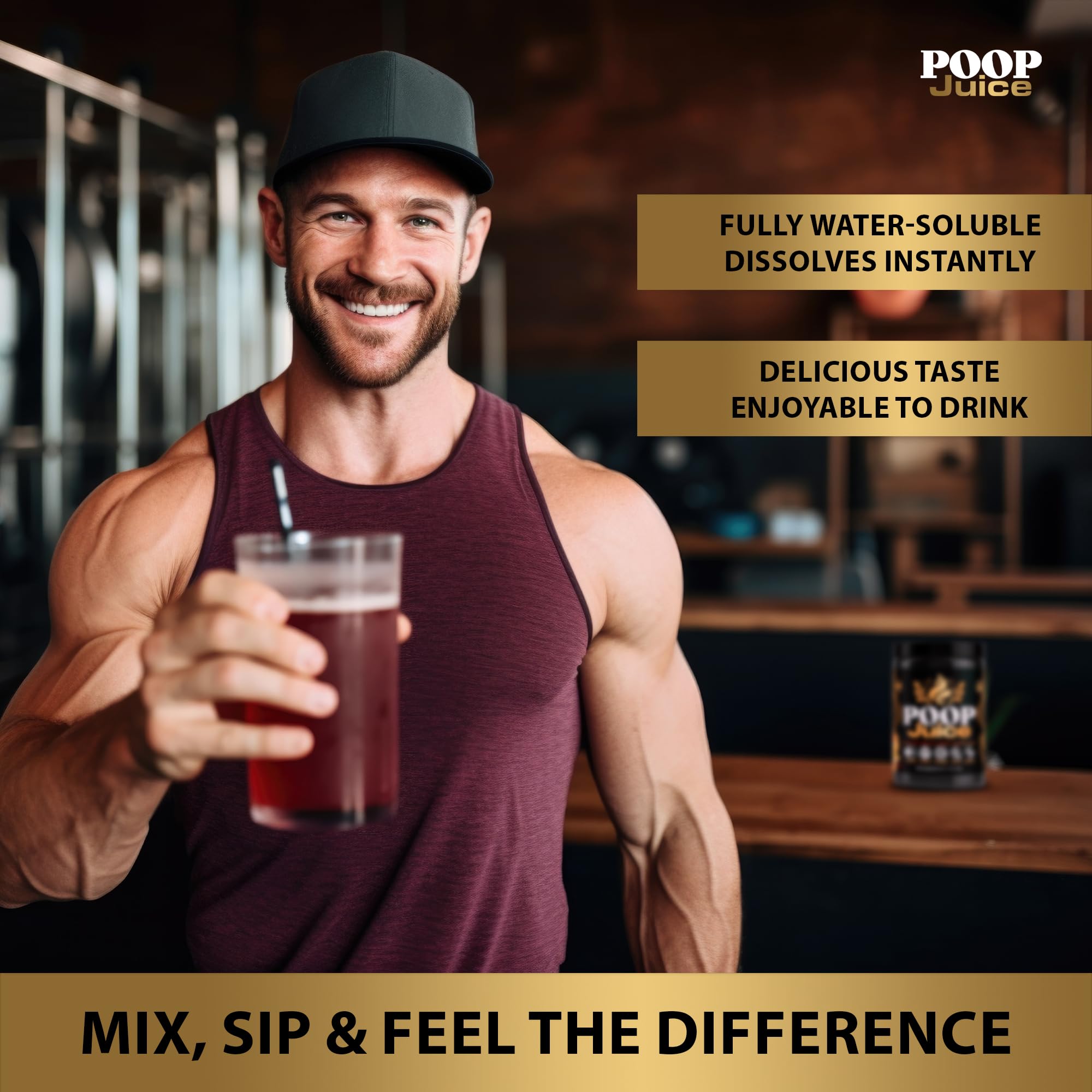 Poop Juice 5-in-1 prepared drink ready for daily ritual