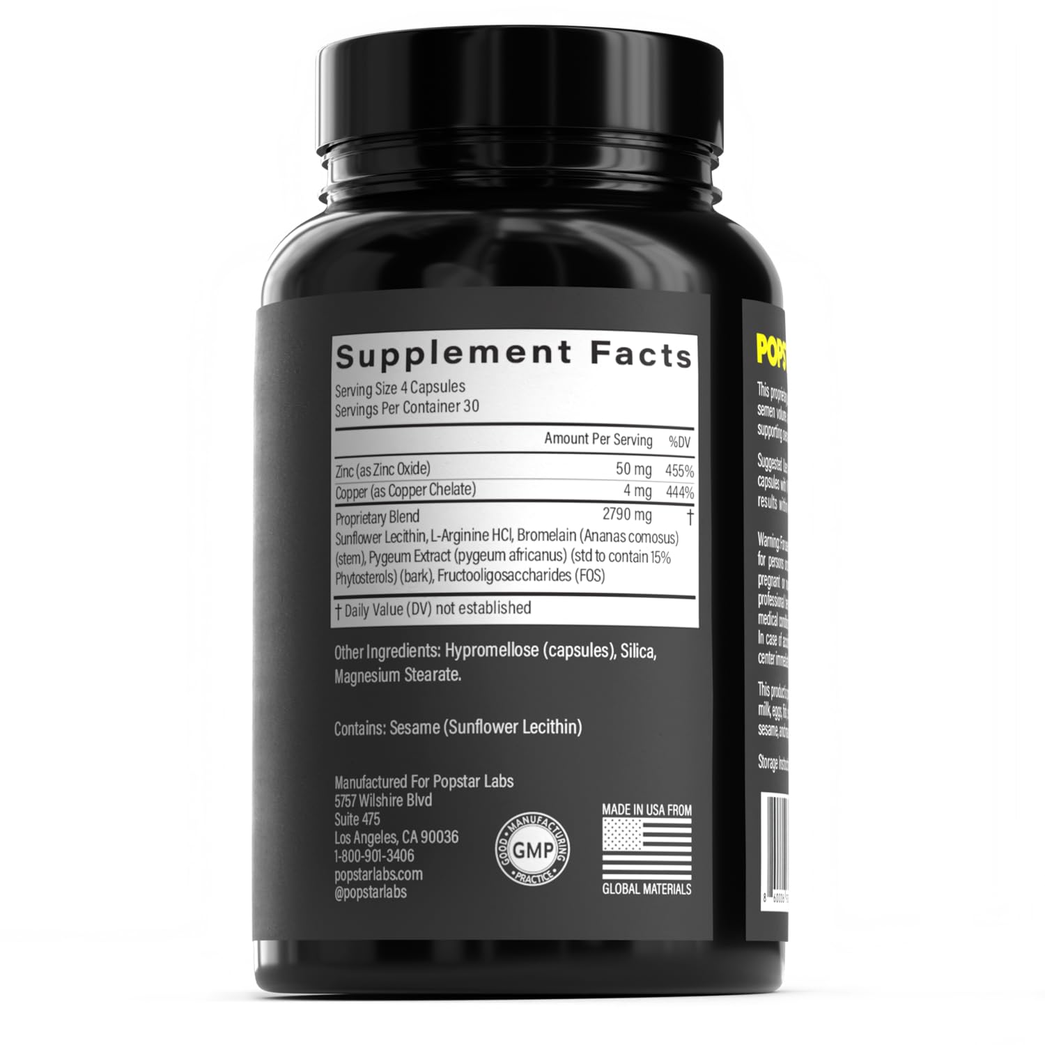 POPSTAR Labs pineapple extract – flavor enhancement feature highlighted.