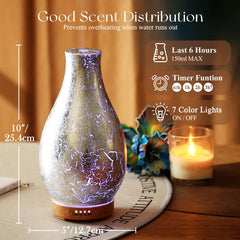 Porseme diffuser with 7-color LEDs provides soothing mood lighting for relaxation