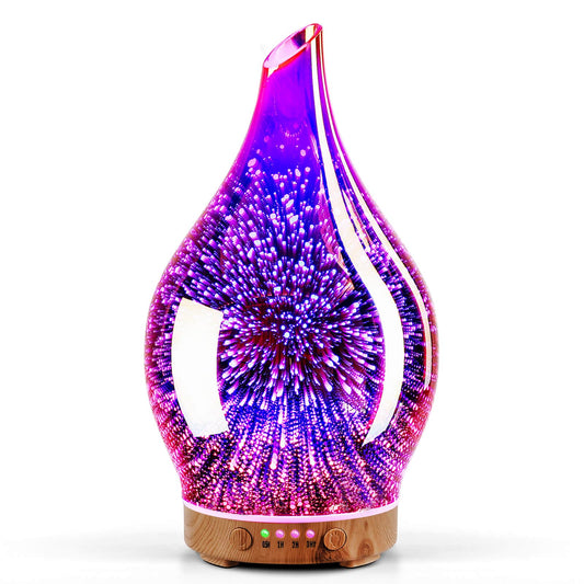 Porseme firework glass diffuser in rose gold with 3D pattern for relaxation.
