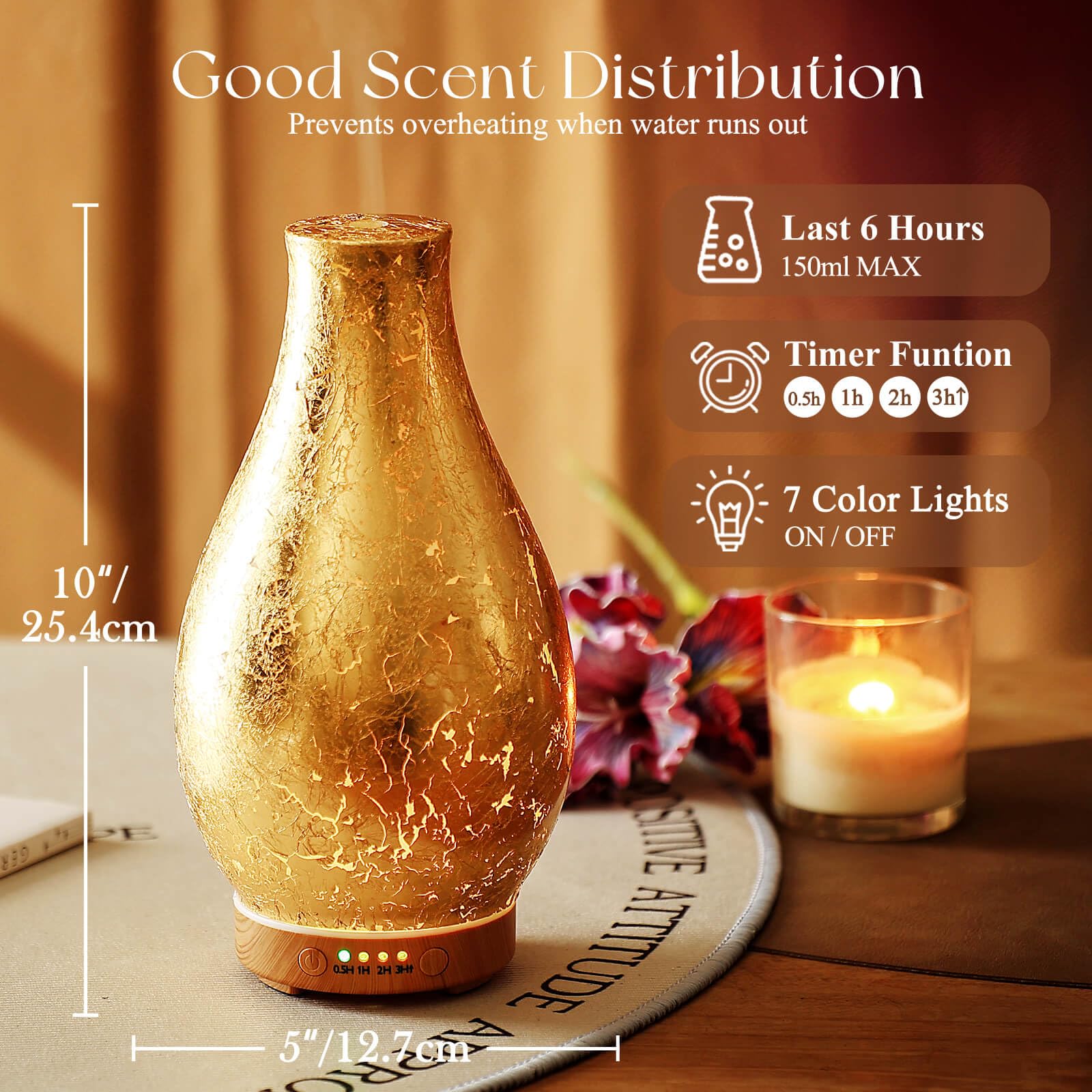 Porseme diffuser with 7 LED colors offers customizable mood lighting