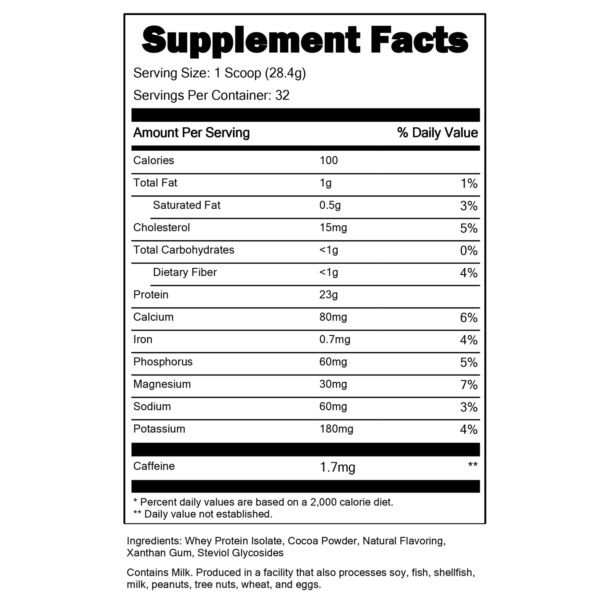Portions Master Whey Isolate label highlights purity and lactose-free formula.