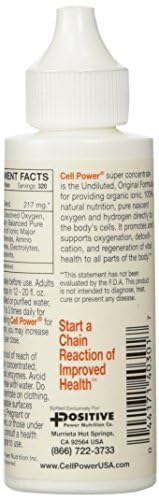 Pouring Cell Power Drops from the bottle into a glass for easy use.