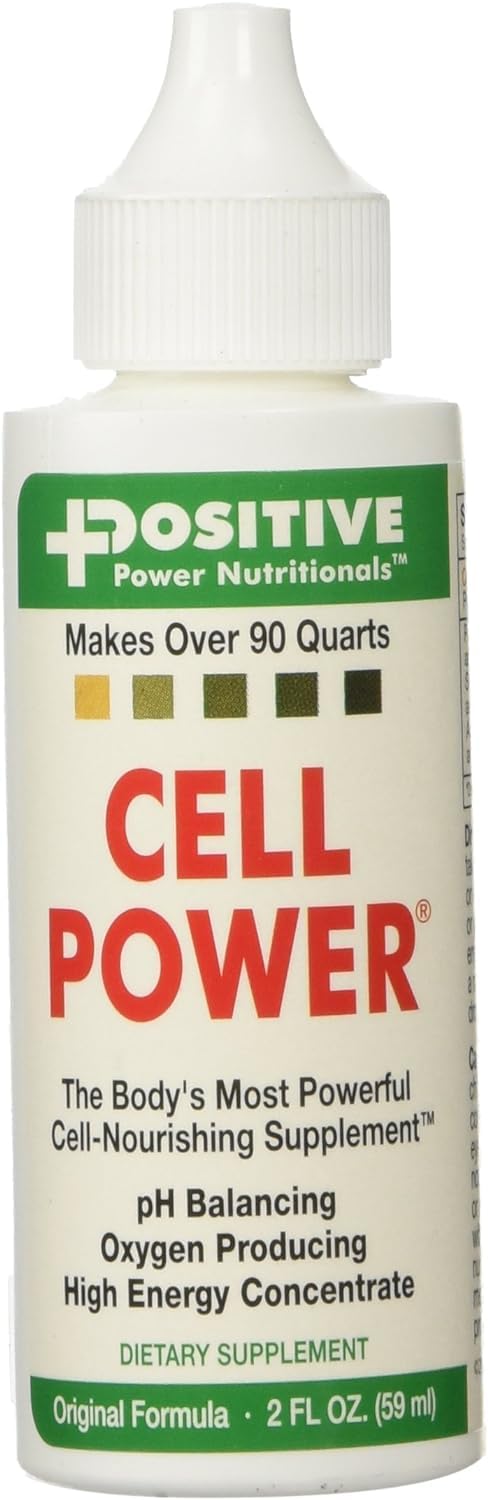 Positive Power Cell Power liquid bottle pour demonstrates easy mixing to energize water and daily routines.