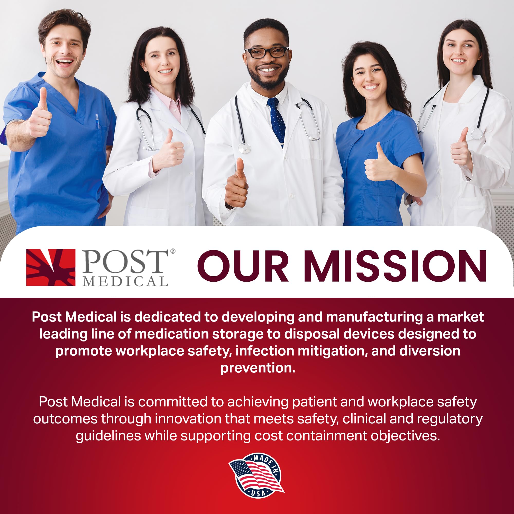 Post Medical transportable sharps container for easy home or facility handling