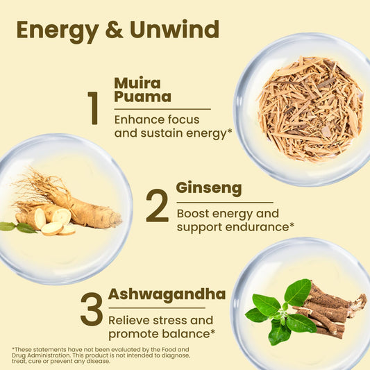 Potency Wood capsules closeup emphasizes vegan, caffeine-free formula for steady daily vitality.