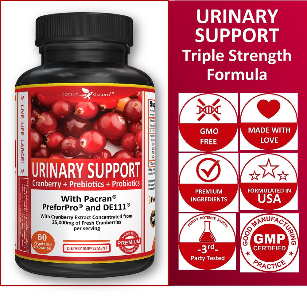 Potent Garden ingredient packshot showing cranberry probiotic and prebiotic synergy