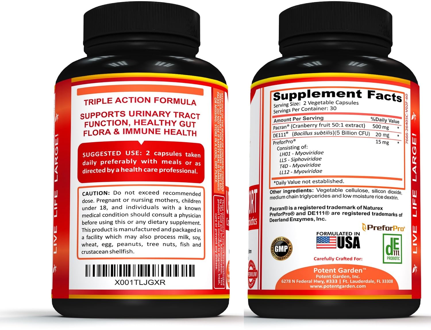 Potent Garden PreforPro prebiotic blend illustrating gut friendly support