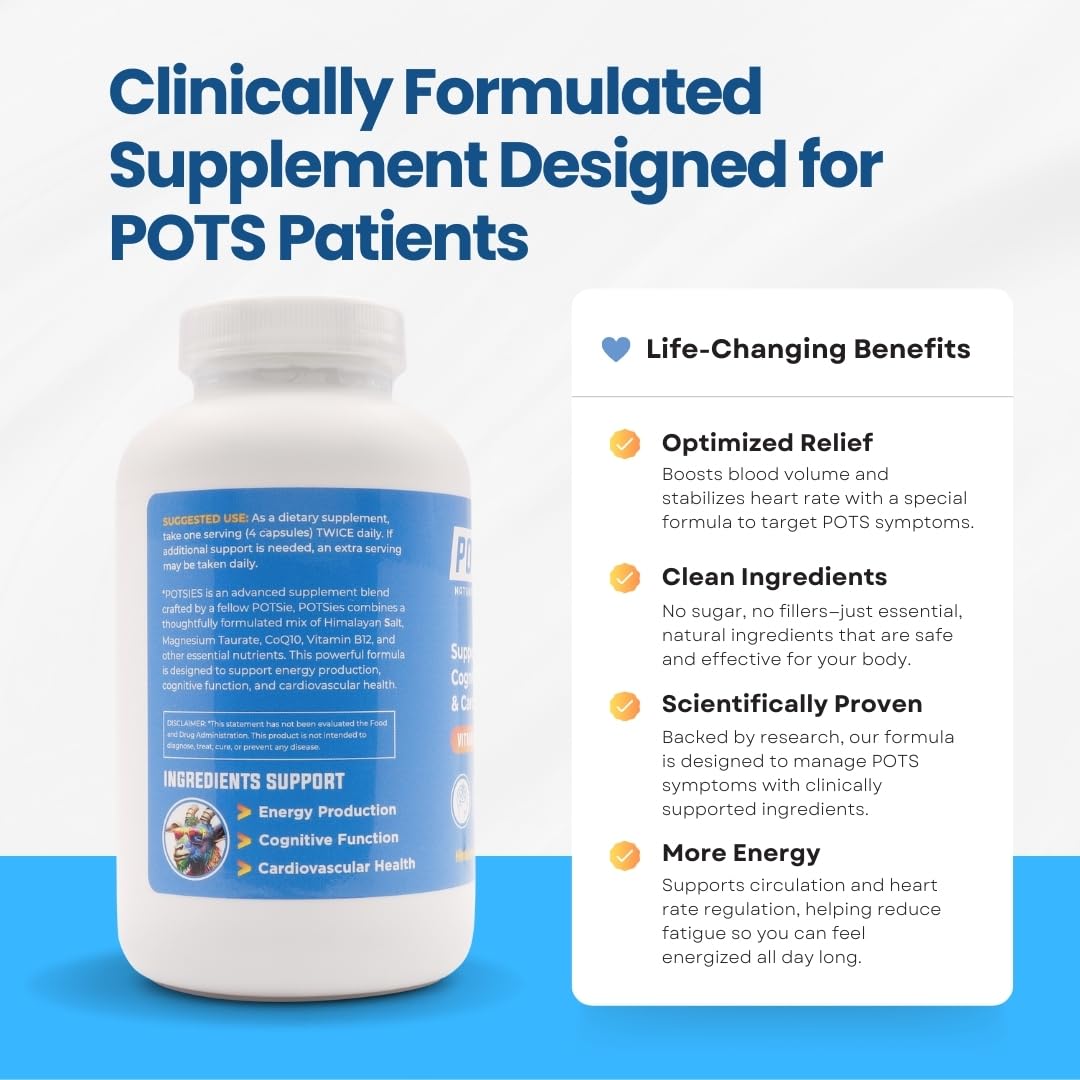 Capsules close-up of Potsies POTS supplement showing compact, easy-to-swallow capsules.
