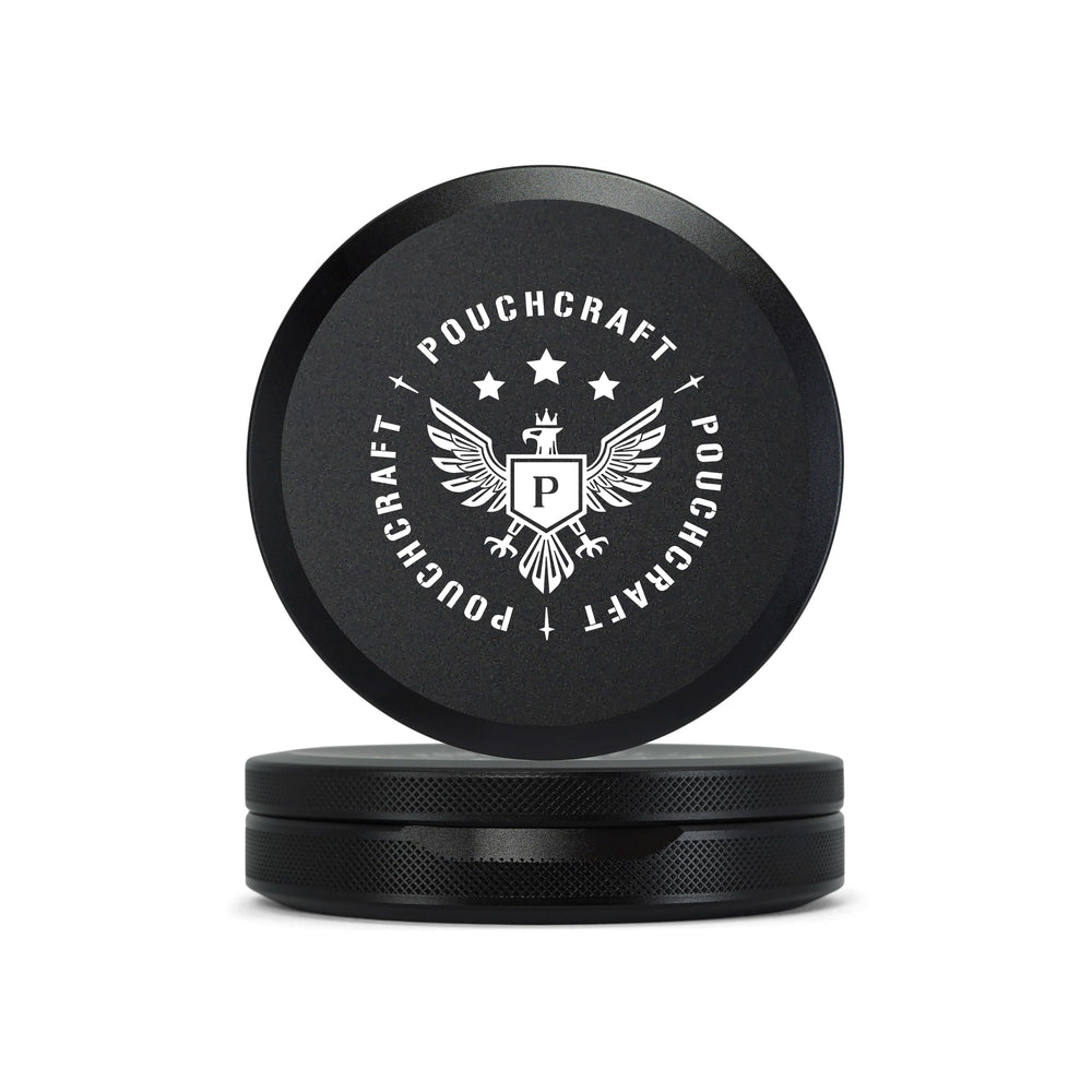 PouchCraft laser engraving detail highlighting premium branding and durability.