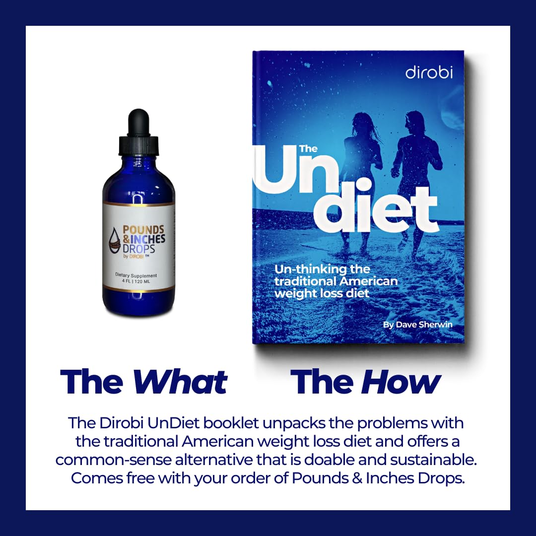 Pounds and Inches Drops blueberry liquid ready for a tasty weight-management routine.