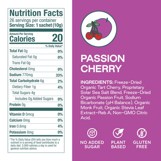 Pouring Purest Electrolyte Passion Cherry packet during a workout
