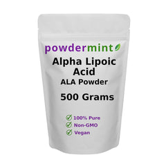 Powdermint Alpha Lipoic Acid Powder bottle shows premium packaging for convenient daily antioxidant support