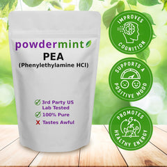 Powdermint Phenylethylamine powder scoop for easy serving and portion control.