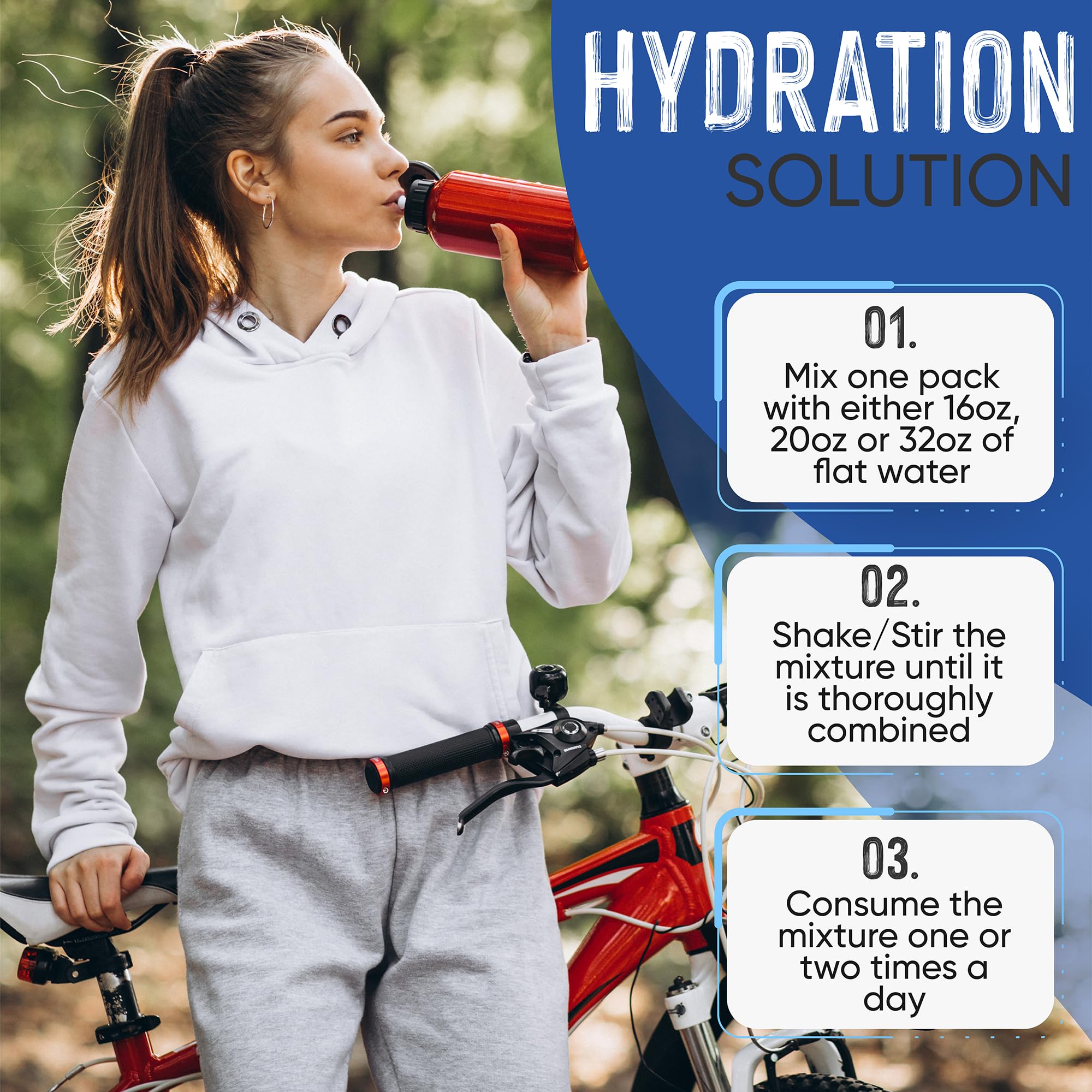 PowderVitamin sugar-free formula without stevia for clean hydration.