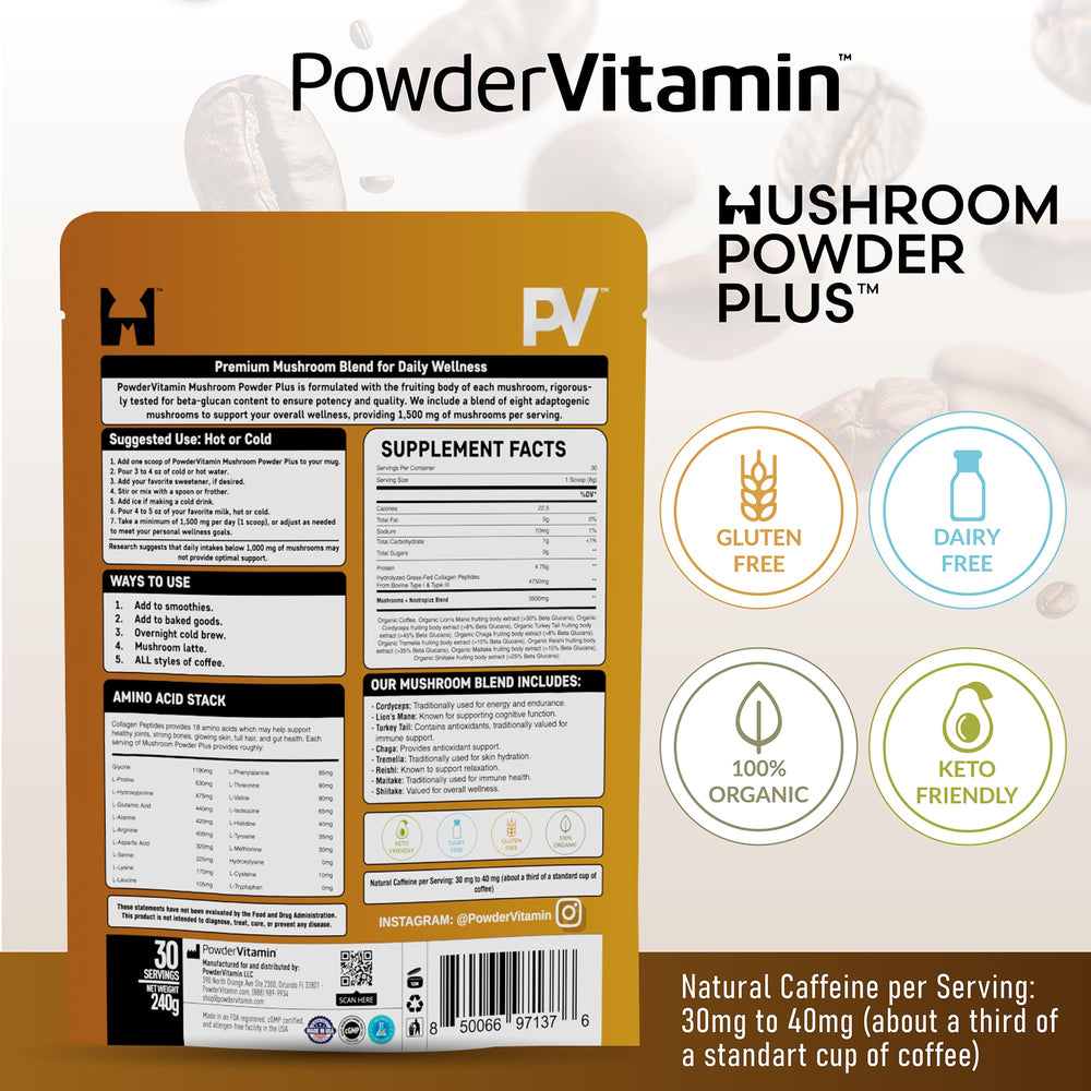 PowderVitamin Tremella and Shiitake botanicals in blend