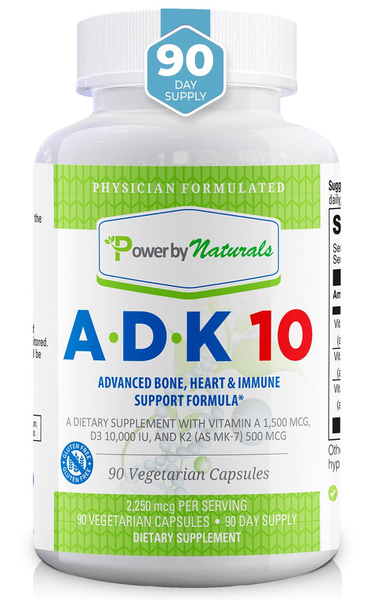 Power By Naturals ADK 10 bottle front view for daily wellness