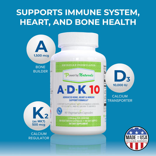 Close-up of ADK 10 capsules showing easy swallow design