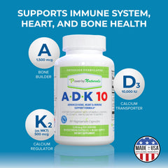 Close-up of ADK 10 capsules showing easy swallow design
