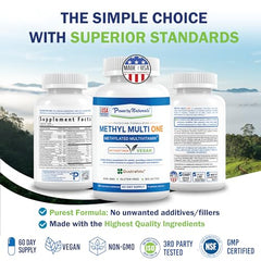 Power By Naturals Methyl Multi One ingredients list highlighting 27 nutrients for balanced nutrition