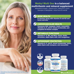 Power By Naturals Methyl Multi One label close-up shows CoQ10 and 5-MTHF