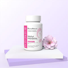 Power By Naturals Methyl Prenatal gut health graphic illustrating digestive balance.
