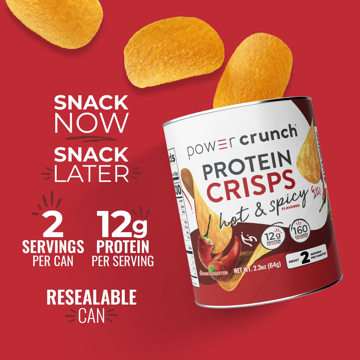 Power Crunch CRISPS texture close up highlights satisfying crunch in every bite