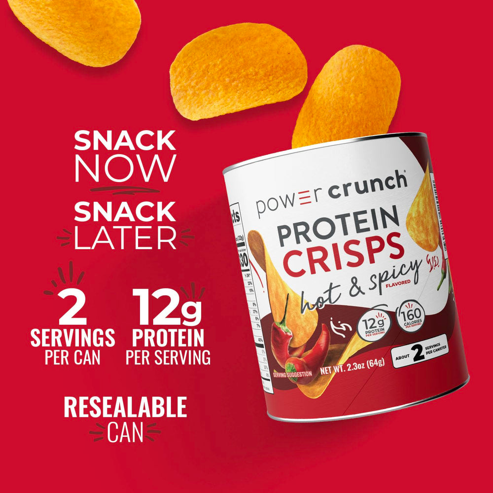 Power Crunch CRISPS texture close up highlights satisfying crunch in every bite