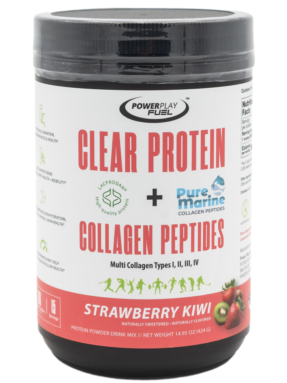 Power Play Fuel Clear Protein bottle pour shows smooth, light texture.