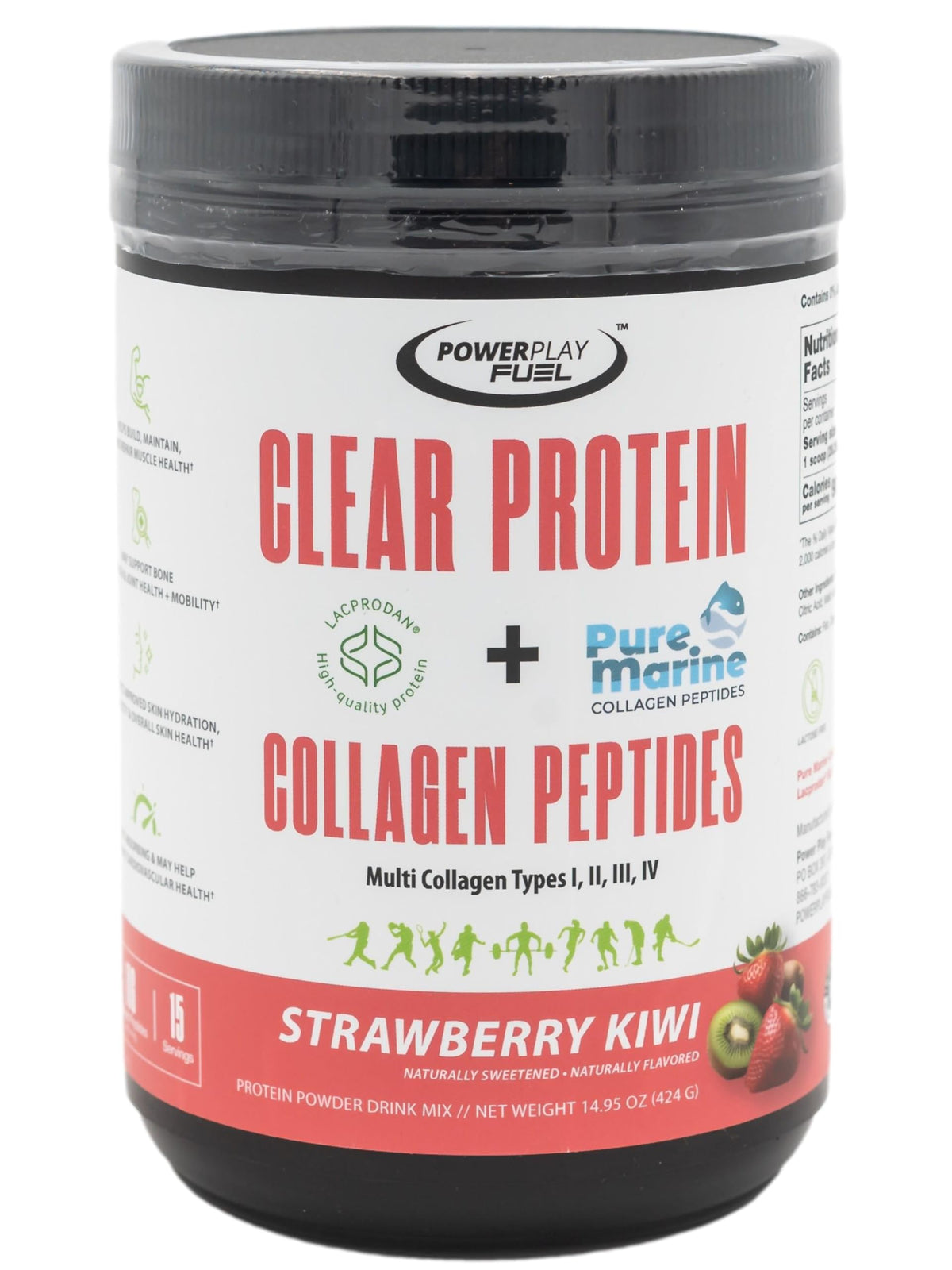 Power Play Fuel Clear Protein bottle pour shows smooth, light texture.