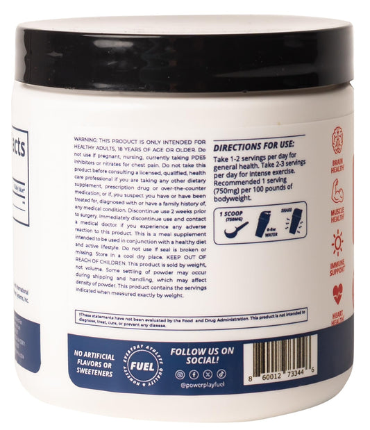 POWER PLAY FUEL Creatine HCl micronized powder highlighting fast absorption and low digestive stress