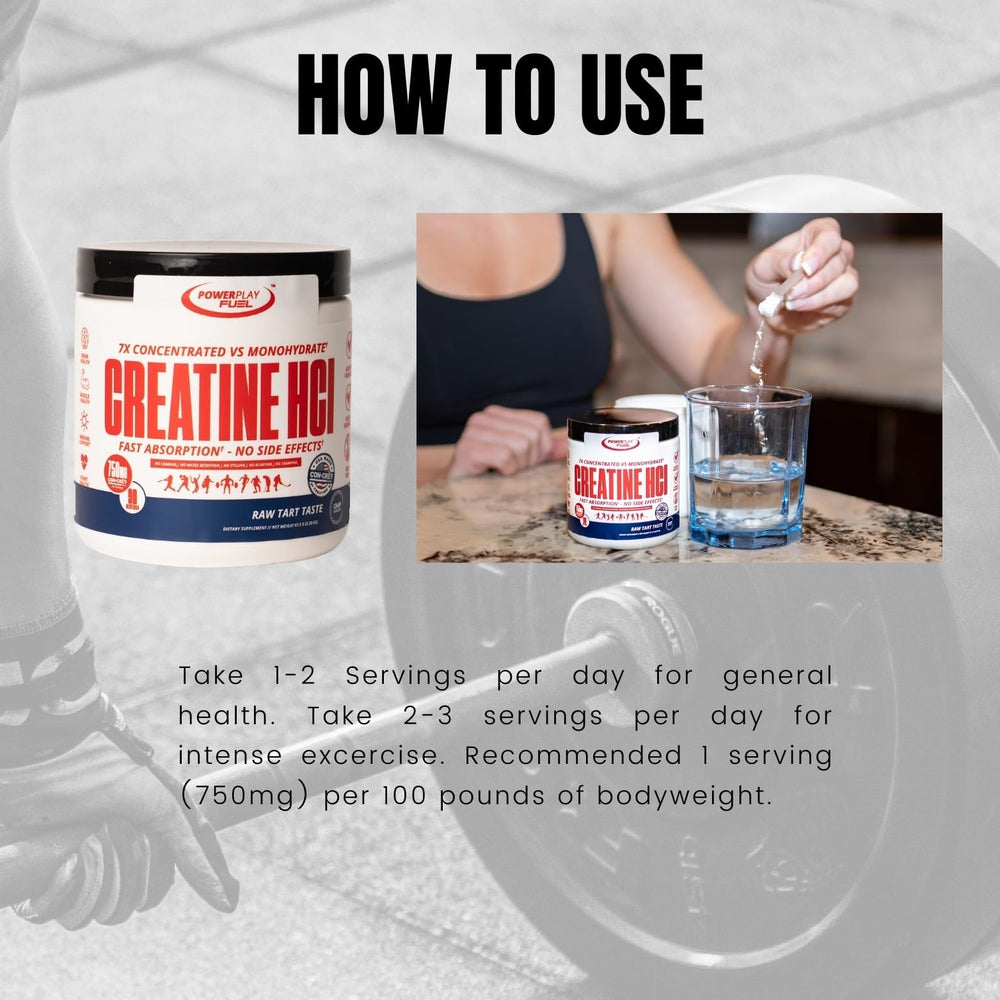 POWER PLAY FUEL Creatine HCl pouring into liquid showing smooth mixing