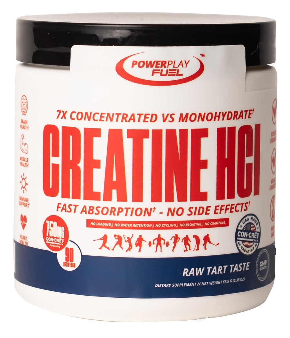 POWER PLAY FUEL Creatine HCl powder container enhances lean muscle support and clean energy