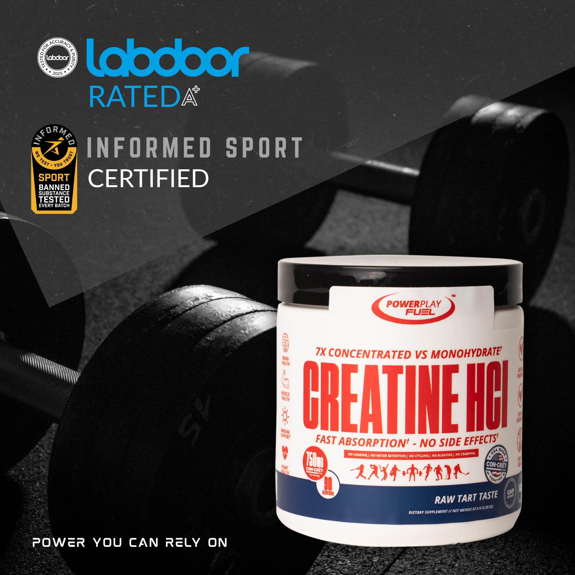 POWER PLAY FUEL Creatine HCl shaker bottle ready for mixing a drink